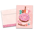 Load image into Gallery viewer, The cover of Tree-Free&#39;s Frosted Donut card, along with its matching envelope.
