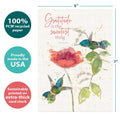 Load image into Gallery viewer, The cover of Tree-Free’s Sweetest Thing card with lines demonstrating its 5x7 dimensions, along with the following text: “100% PCW recycled paper, proudly made in the USA, sustainably printed on extra-thick card stock”

