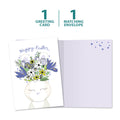 Load image into Gallery viewer, The cover and inside of Tree-Free’s Bunny Bouquet card, along with the following text: “1 greeting card, 1 matching envelope”
