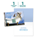 Load image into Gallery viewer, The cover and inside of Tree-Free’s Feet Up and Relax card, along with the following text: “1 greeting card, 1 matching envelope”
