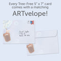 Load image into Gallery viewer, The envelope for Tree-Free’s Believe Mouse card, along with the following text: “Every Tree-Free 5x7 card comes with a matching ARTvelope!”
