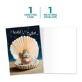 Load image into Gallery viewer, The cover and inside of Tree-Free’s The World Is Your Oyster card, along with the following text: “1 greeting card, 1 matching envelope”
