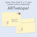 Load image into Gallery viewer, The envelope for Tree-Free’s Beautiful Peace card, along with the following text: “Every Tree-Free 5x7 card comes with a matching ARTvelope!”
