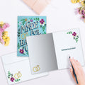Load image into Gallery viewer, The inside of Tree-Free’s Made For Each Other card, with the cover and envelope in the background.
