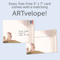 Load image into Gallery viewer, The envelope for Tree-Free’s Forget the Fairytale card, along with the following text: “Every Tree-Free 5x7 card comes with a matching ARTvelope!”
