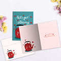Load image into Gallery viewer, The inside of Tree-Free’s Let&#39;s Get Steamy card, with the cover and envelope in the background.

