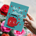 Load image into Gallery viewer, Lifestyle image(s) featuring Tree-Free’s Let&#39;s Get Steamy card
