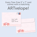 Load image into Gallery viewer, The envelope for Tree-Free’s Hogs and Kisses card, along with the following text: “Every Tree-Free 5x7 card comes with a matching ARTvelope!”
