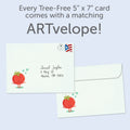 Load image into Gallery viewer, The envelope for Tree-Free’s To Ma Toes card, along with the following text: “Every Tree-Free 5x7 card comes with a matching ARTvelope!”
