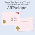 Load image into Gallery viewer, The envelope for Tree-Free’s Olive You card, along with the following text: “Every Tree-Free 5x7 card comes with a matching ARTvelope!”
