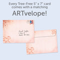 Load image into Gallery viewer, The envelope for Tree-Free’s Wild Soulmates card, along with the following text: “Every Tree-Free 5x7 card comes with a matching ARTvelope!”
