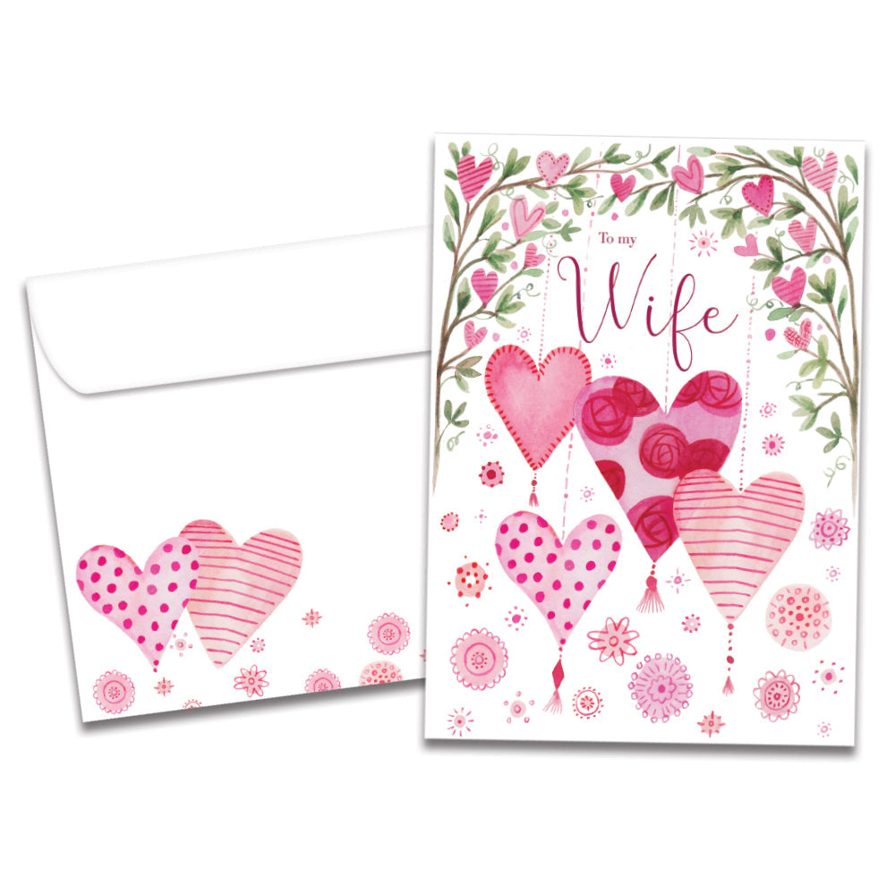 The cover of Tree-Free's Forever Balloons card, along with its matching envelope.