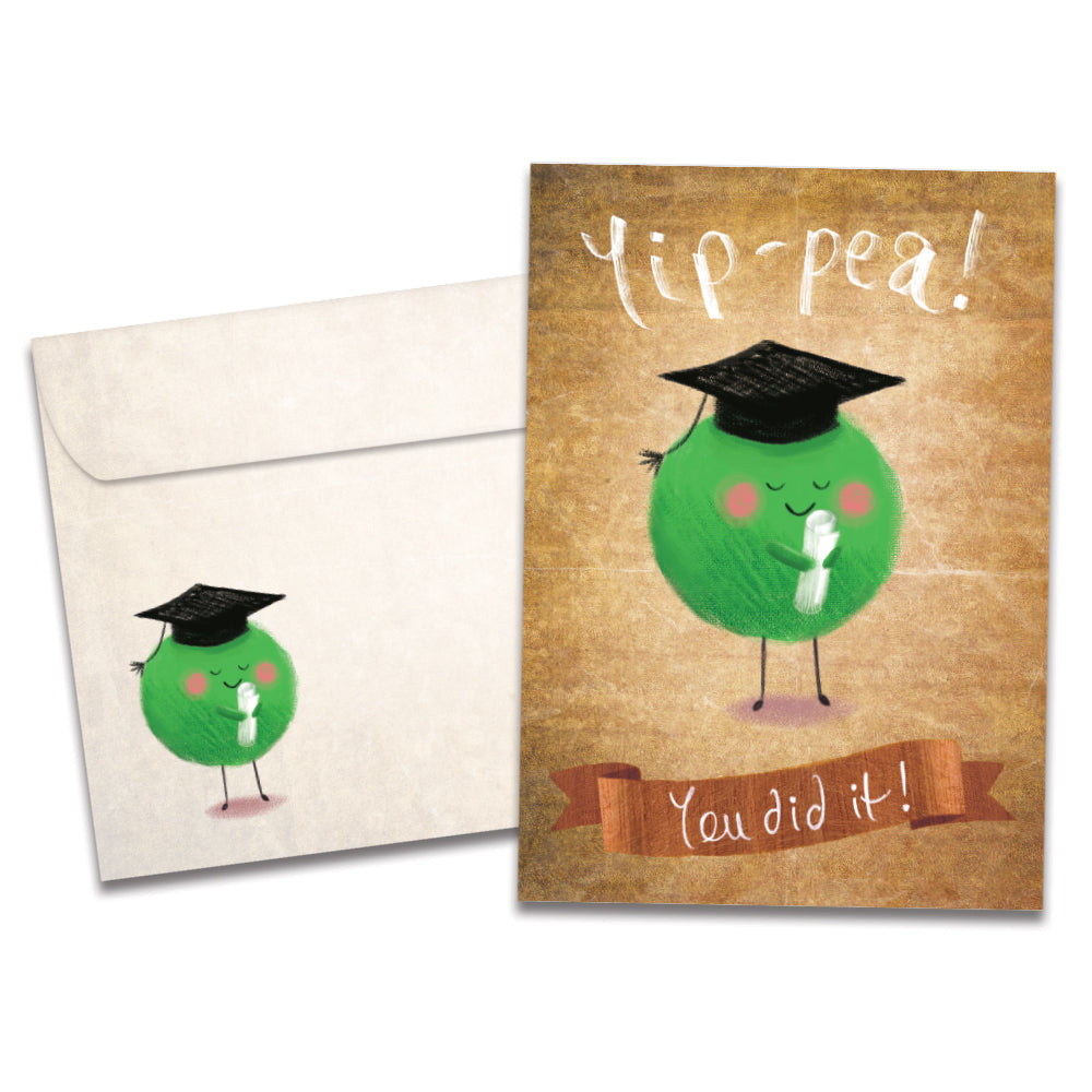 The cover of Tree-Free's Yippea card, along with its matching envelope.