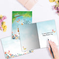 Load image into Gallery viewer, The inside of Tree-Free’s Cooking and Love card, with the cover and envelope in the background.
