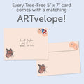 Load image into Gallery viewer, The envelope for Tree-Free’s Spread Your Wings card, along with the following text: “Every Tree-Free 5x7 card comes with a matching ARTvelope!”
