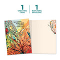Load image into Gallery viewer, The cover and inside of Tree-Free’s Healing Nature card, along with the following text: “1 greeting card, 1 matching envelope”
