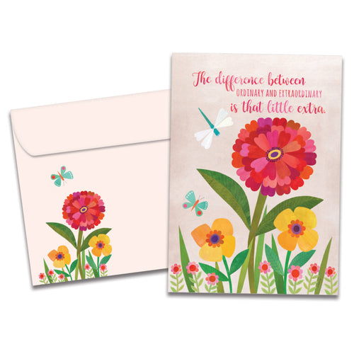 The cover of Tree-Free's Be Your Vibrant Self card, along with its matching envelope.