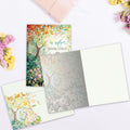 Load image into Gallery viewer, The inside of Tree-Free’s Imperfect Nature card, with the cover and envelope in the background.
