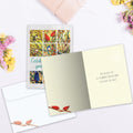 Load image into Gallery viewer, The inside of Tree-Free’s Bird Celebration card, with the cover and envelope in the background.
