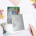 Load image into Gallery viewer, The inside of Tree-Free’s Pace of Nature card, with the cover and envelope in the background.
