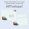 Load image into Gallery viewer, The envelope for Tree-Free’s Wisdom from a Truck card, along with the following text: “Every Tree-Free 5x7 card comes with a matching ARTvelope!”
