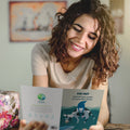 Load image into Gallery viewer, Lifestyle image(s) featuring Tree-Free’s Cow Shark Fun Fact card
