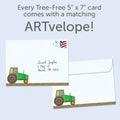 Load image into Gallery viewer, The envelope for Tree-Free’s Wisdom from a Tractor card, along with the following text: “Every Tree-Free 5x7 card comes with a matching ARTvelope!”
