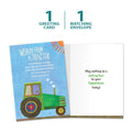 Load image into Gallery viewer, The cover and inside of Tree-Free’s Wisdom from a Tractor card, along with the following text: “1 greeting card, 1 matching envelope”
