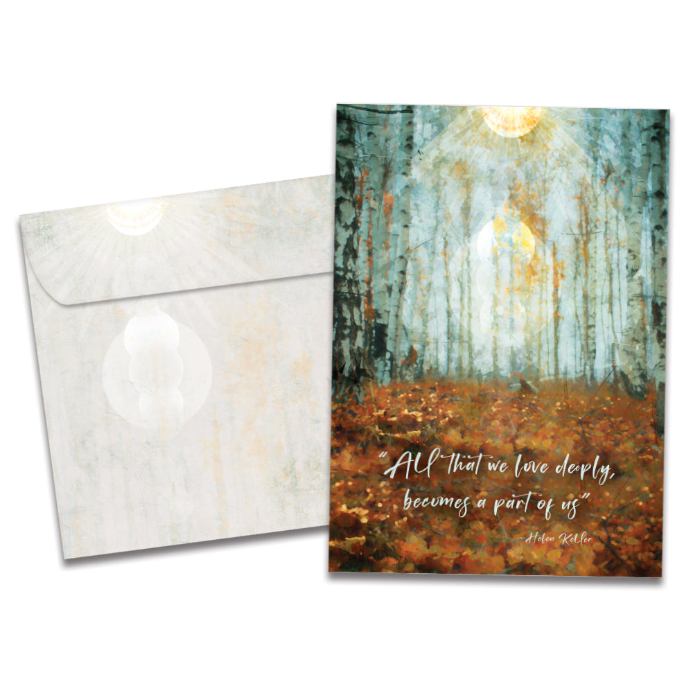 The cover of Tree-Free's Part Of Us card, along with its matching envelope.