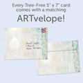Load image into Gallery viewer, The envelope for Tree-Free’s Part Of Us card, along with the following text: “Every Tree-Free 5x7 card comes with a matching ARTvelope!”

