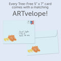 Load image into Gallery viewer, The envelope for Tree-Free’s Stepdads Fun Fact card, along with the following text: “Every Tree-Free 5x7 card comes with a matching ARTvelope!”
