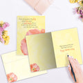 Load image into Gallery viewer, The inside of Tree-Free’s Flowing Love card, with the cover and envelope in the background.
