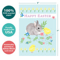 Load image into Gallery viewer, The cover of Tree-Free’s Spring Pattern card with lines demonstrating its 5x7 dimensions, along with the following text: “100% PCW recycled paper, proudly made in the USA, sustainably printed on extra-thick card stock”
