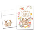 Load image into Gallery viewer, The cover of Tree-Free&#39;s Spring Has Sprung card, along with its matching envelope.
