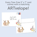 Load image into Gallery viewer, The envelope for Tree-Free’s Spring Has Sprung card, along with the following text: “Every Tree-Free 5x7 card comes with a matching ARTvelope!”
