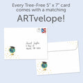 Load image into Gallery viewer, The envelope for Tree-Free’s Limitless World card, along with the following text: “Every Tree-Free 5x7 card comes with a matching ARTvelope!”
