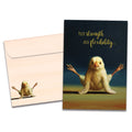 Load image into Gallery viewer, The cover of Tree-Free&#39;s Firefly Yoga Chick card, along with its matching envelope.
