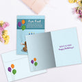 Load image into Gallery viewer, The inside of Tree-Free’s Long Life Fun Fact card, with the cover and envelope in the background.

