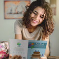 Load image into Gallery viewer, Lifestyle image(s) featuring Tree-Free’s Long Life Fun Fact card
