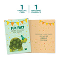 Load image into Gallery viewer, The cover and inside of Tree-Free’s Turtle Butt Fun Fact card, along with the following text: “1 greeting card, 1 matching envelope”
