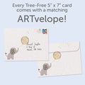 Load image into Gallery viewer, The envelope for Tree-Free’s A Great Welcome card, along with the following text: “Every Tree-Free 5x7 card comes with a matching ARTvelope!”
