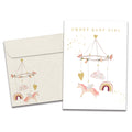 Load image into Gallery viewer, The cover of Tree-Free&#39;s Sweet Baby Girl card, along with its matching envelope.
