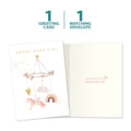 Load image into Gallery viewer, The cover and inside of Tree-Free’s Sweet Baby Girl card, along with the following text: “1 greeting card, 1 matching envelope”
