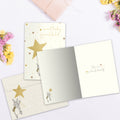Load image into Gallery viewer, The inside of Tree-Free’s Sweet Baby Grandchild card, with the cover and envelope in the background.
