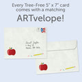 Load image into Gallery viewer, The envelope for Tree-Free’s Awesome Fantastic Teacher card, along with the following text: “Every Tree-Free 5x7 card comes with a matching ARTvelope!”
