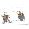 Load image into Gallery viewer, The cover of Tree-Free&#39;s Felicidades Carriage card, along with its matching envelope.
