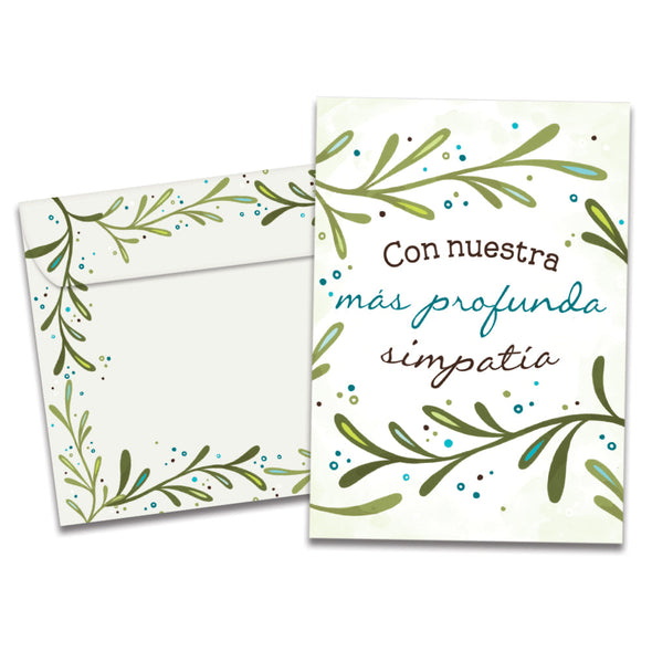 The cover of Tree-Free's Simpatia Vines card, along with its matching envelope.