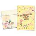 Load image into Gallery viewer, The cover of Tree-Free&#39;s Felicidades Birds card, along with its matching envelope.
