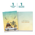 Load image into Gallery viewer, The cover and inside of Tree-Free’s My Favorite Memories card, along with the following text: “1 greeting card, 1 matching envelope”
