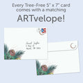 Load image into Gallery viewer, The envelope for Tree-Free’s Floral Moon card, along with the following text: “Every Tree-Free 5x7 card comes with a matching ARTvelope!”
